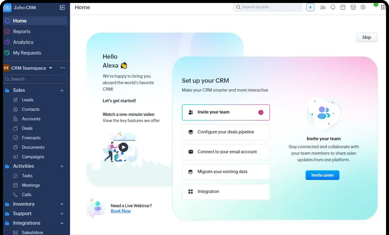 Zoho CRM transformation and growth illustration